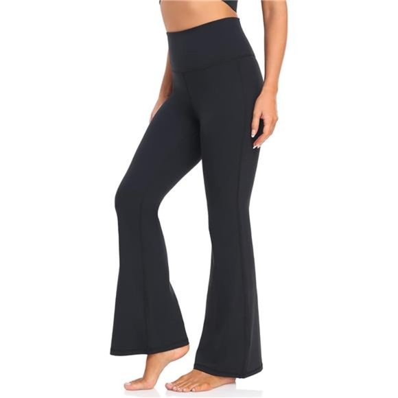 High Waist Flared Leggings, 30"/32" Bootcut Casual Yoga Pants, Tummy Control - Picture 3 of 6